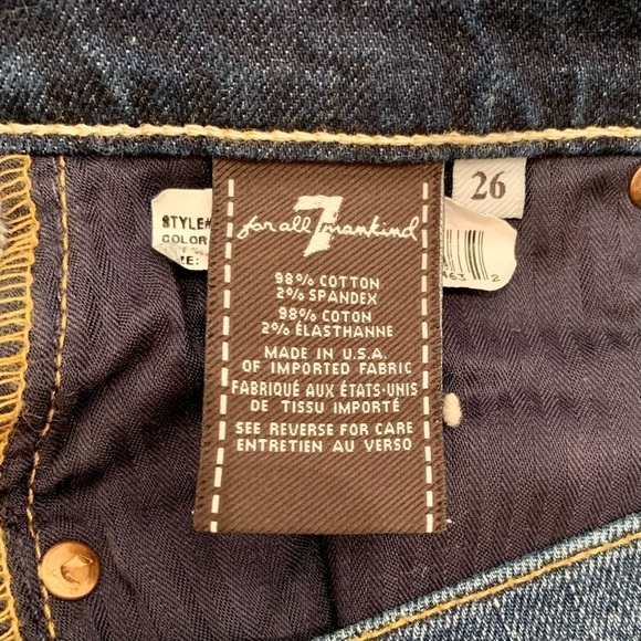 7 For All Mankind Jeans Size 26 Josefina Skinny Boyfriend Distressed Women - Picture 12 of 12